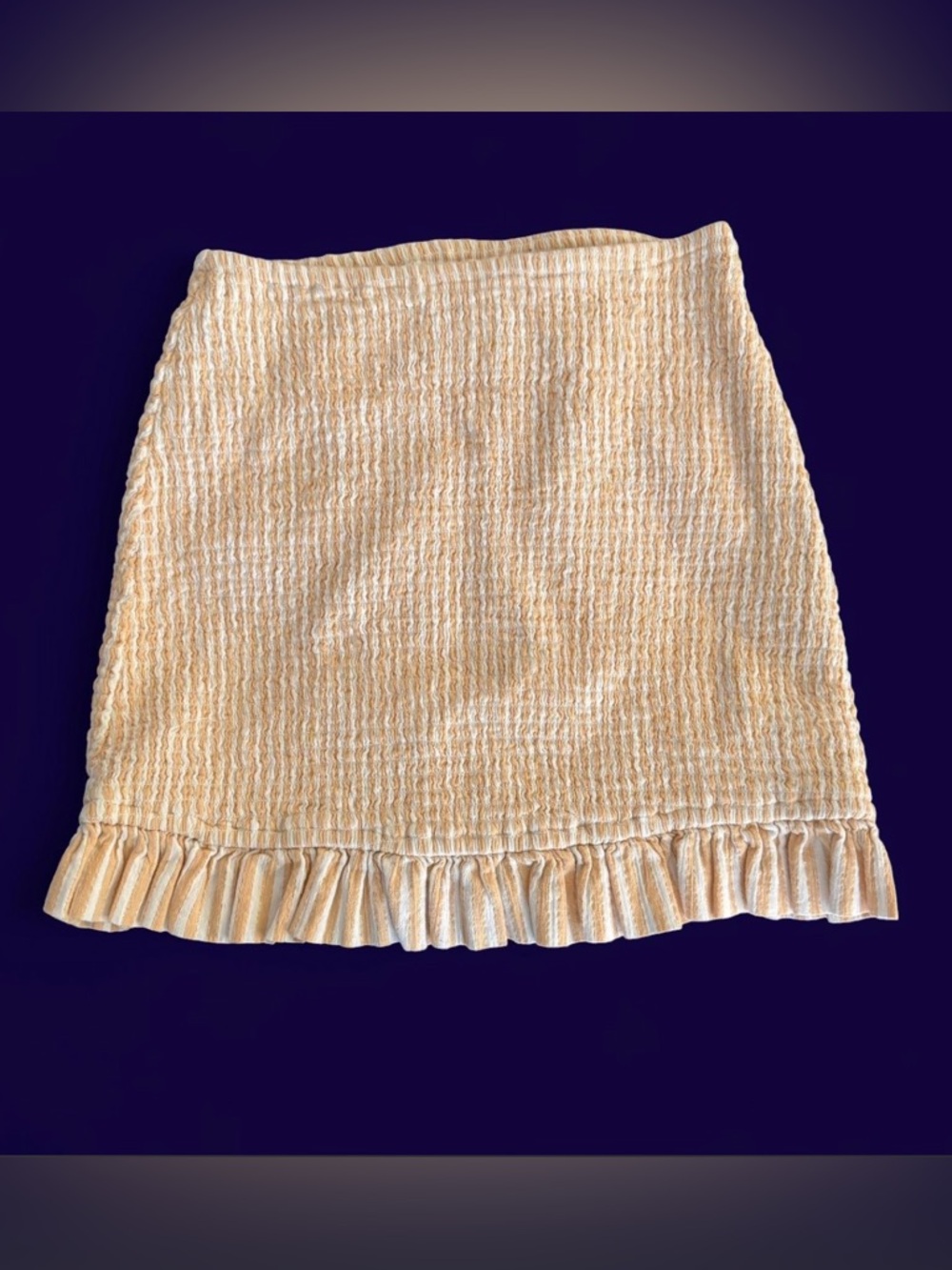 Privacy Please yellow ruched mini skirt with ruffle hem Size XXS #ruffles #skirt